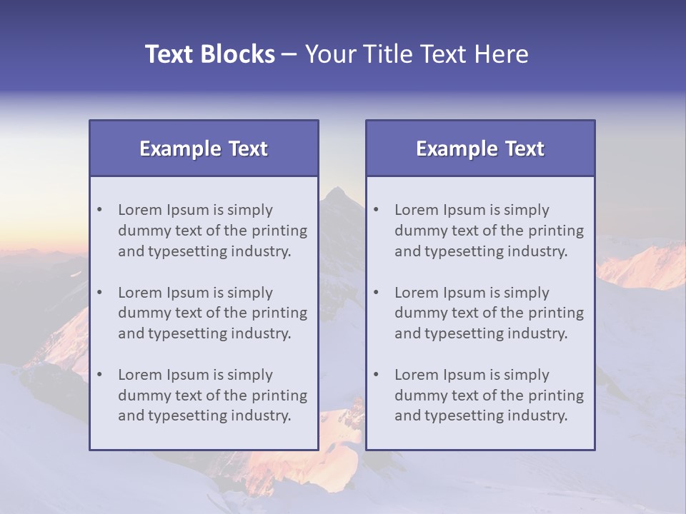 A Snowy Mountain With A Sunset In The Background PowerPoint Template