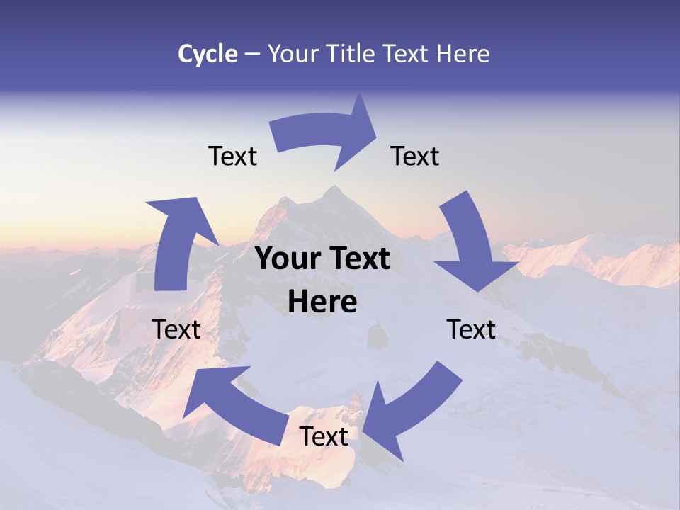 A Snowy Mountain With A Sunset In The Background PowerPoint Template