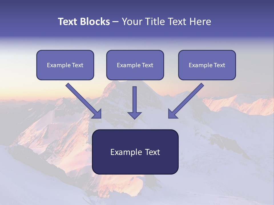 A Snowy Mountain With A Sunset In The Background PowerPoint Template