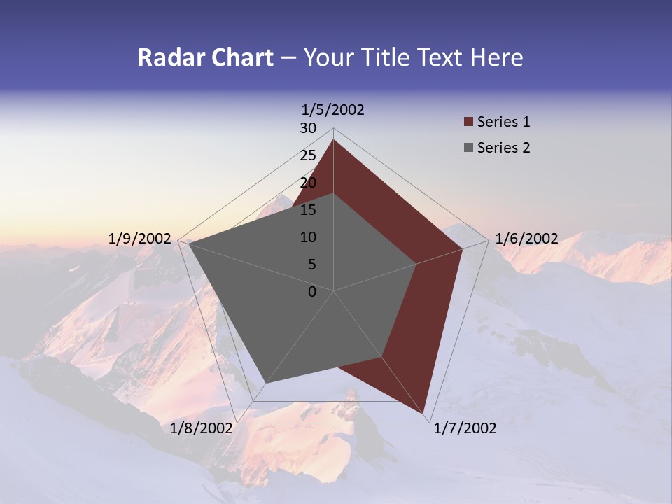 A Snowy Mountain With A Sunset In The Background PowerPoint Template