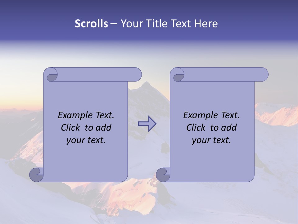 A Snowy Mountain With A Sunset In The Background PowerPoint Template