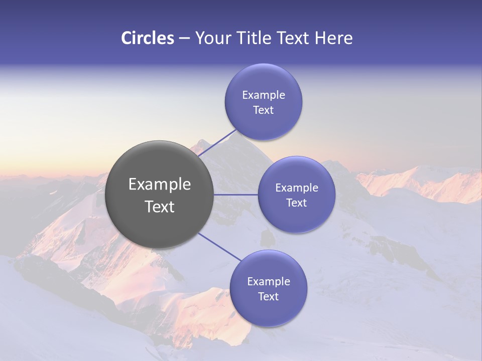 A Snowy Mountain With A Sunset In The Background PowerPoint Template