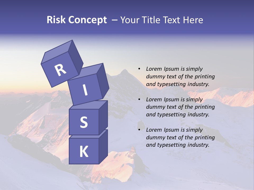 A Snowy Mountain With A Sunset In The Background PowerPoint Template