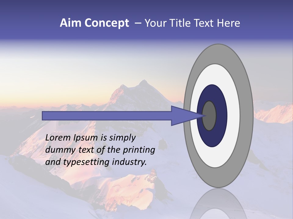 A Snowy Mountain With A Sunset In The Background PowerPoint Template