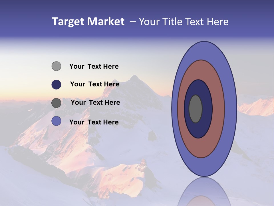 A Snowy Mountain With A Sunset In The Background PowerPoint Template