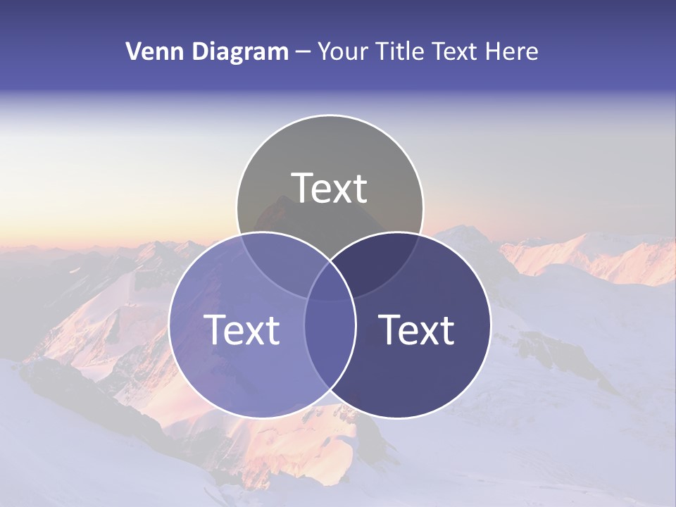 A Snowy Mountain With A Sunset In The Background PowerPoint Template