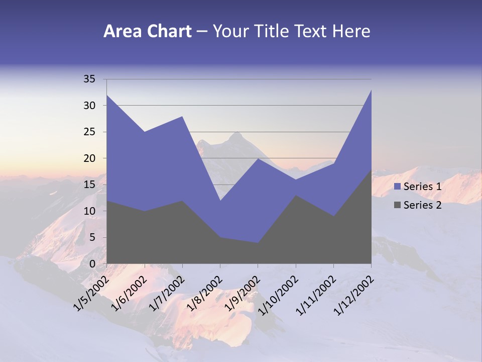 A Snowy Mountain With A Sunset In The Background PowerPoint Template