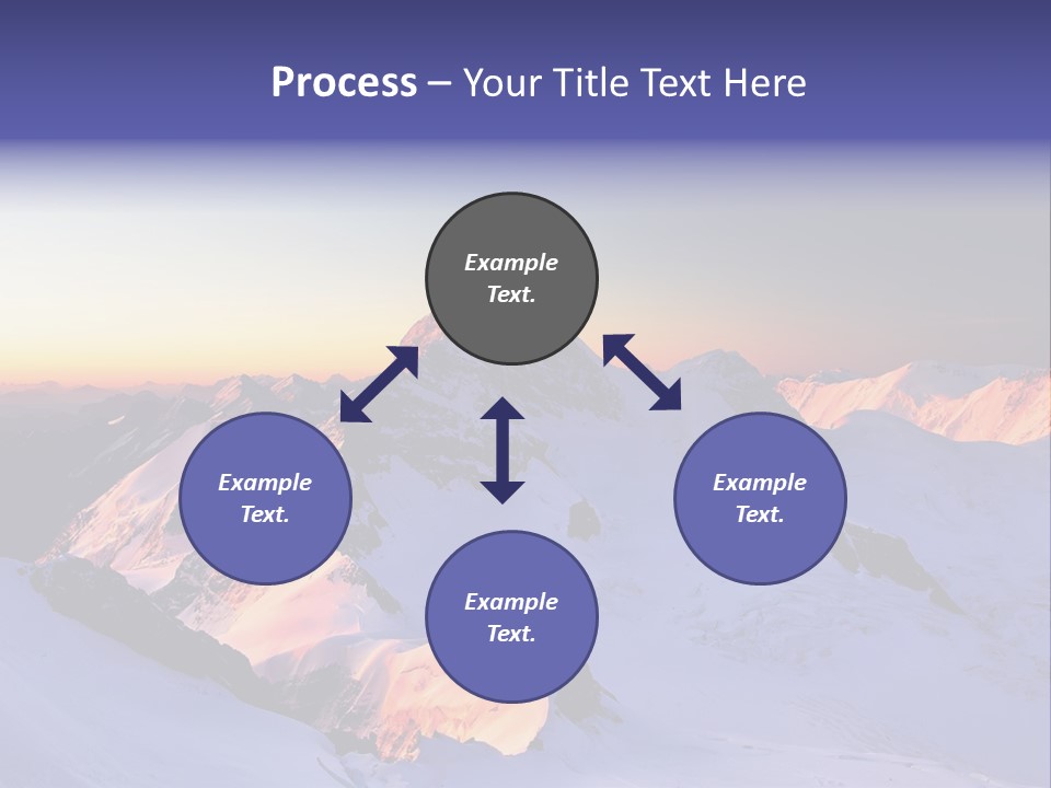 A Snowy Mountain With A Sunset In The Background PowerPoint Template