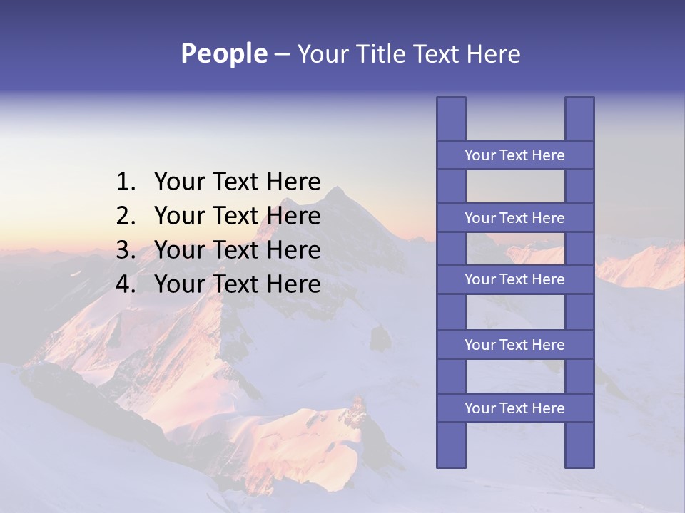 A Snowy Mountain With A Sunset In The Background PowerPoint Template