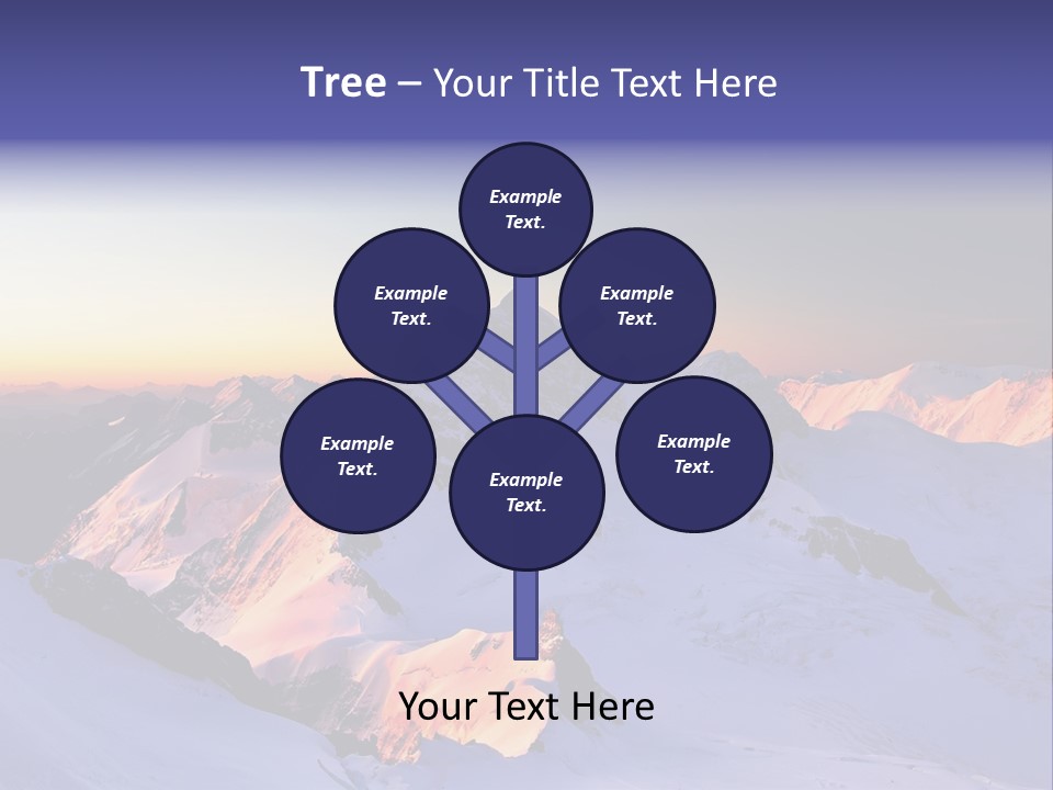 A Snowy Mountain With A Sunset In The Background PowerPoint Template