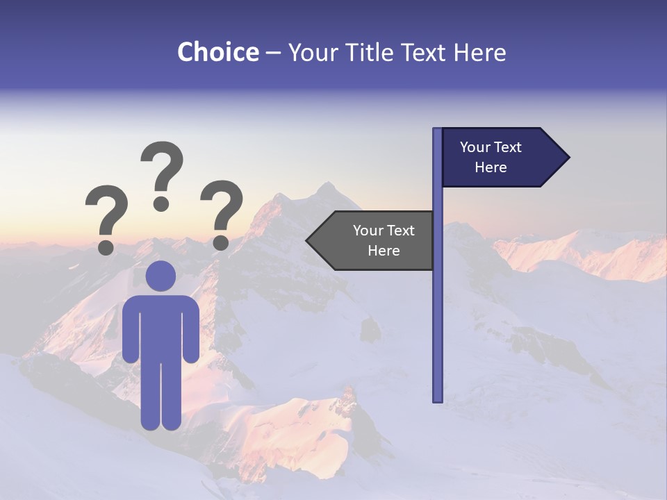 A Snowy Mountain With A Sunset In The Background PowerPoint Template