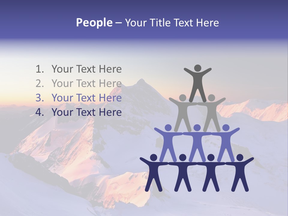 A Snowy Mountain With A Sunset In The Background PowerPoint Template