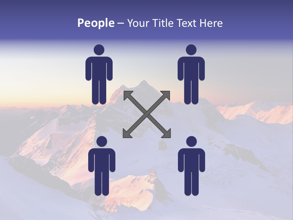 A Snowy Mountain With A Sunset In The Background PowerPoint Template