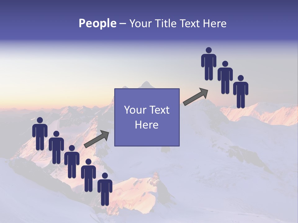 A Snowy Mountain With A Sunset In The Background PowerPoint Template