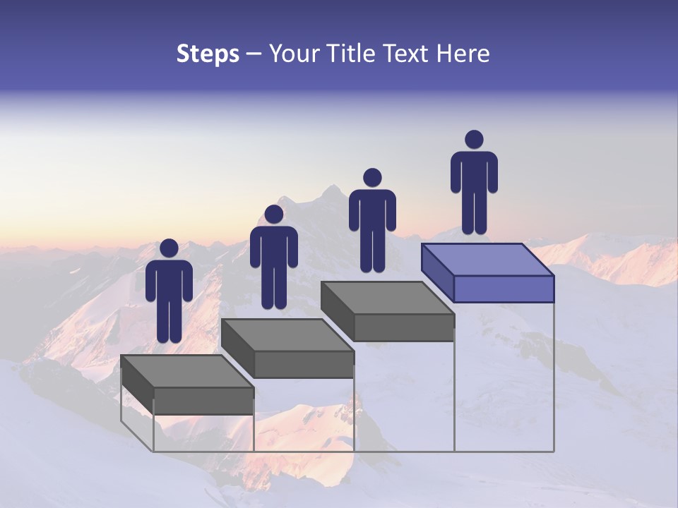 A Snowy Mountain With A Sunset In The Background PowerPoint Template