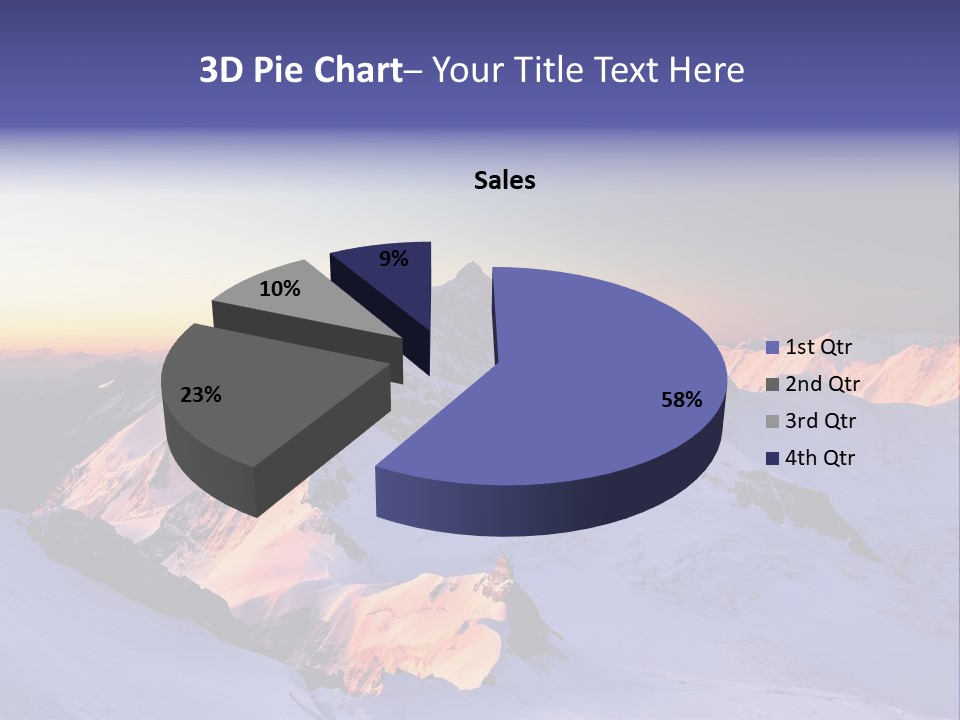 A Snowy Mountain With A Sunset In The Background PowerPoint Template
