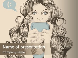 Messaging Curly Device PowerPoint Template