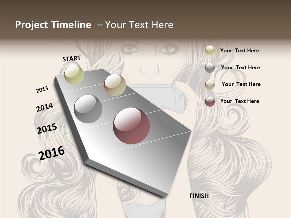 Messaging Curly Device PowerPoint Template