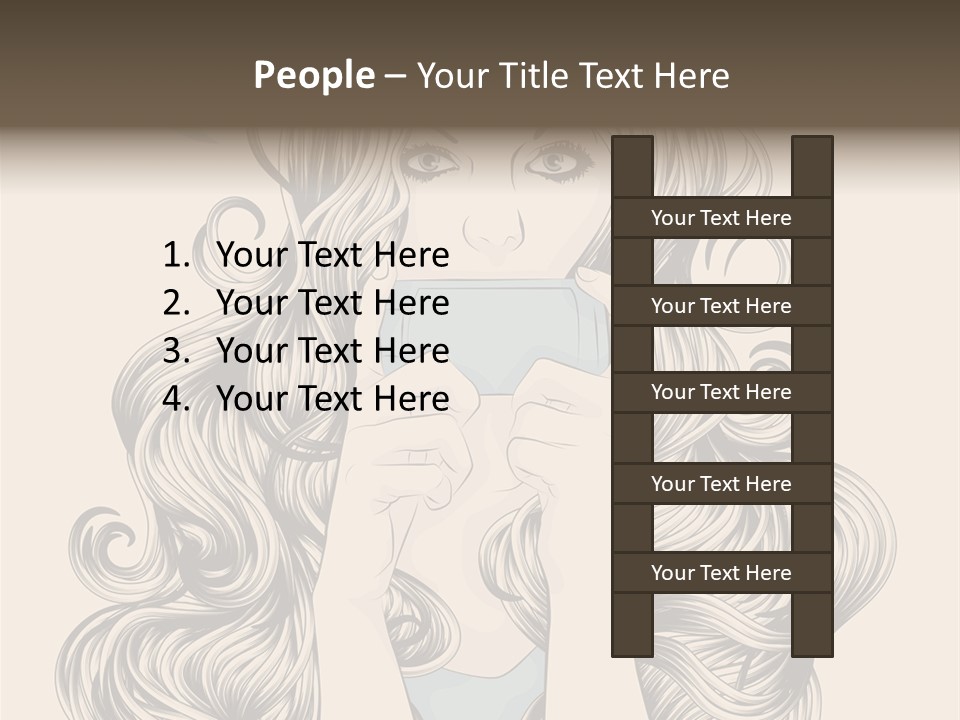 Messaging Curly Device PowerPoint Template