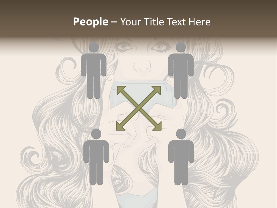 Messaging Curly Device PowerPoint Template