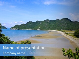 Beautiful Bay Sandy PowerPoint Template