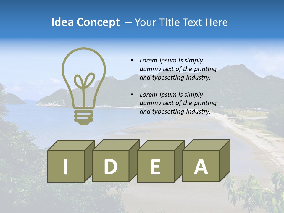 Beautiful Bay Sandy PowerPoint Template