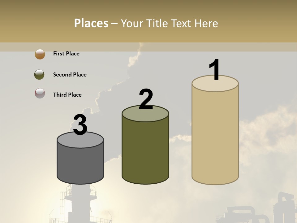 A Power Plant With Smoke Coming Out Of It PowerPoint Template