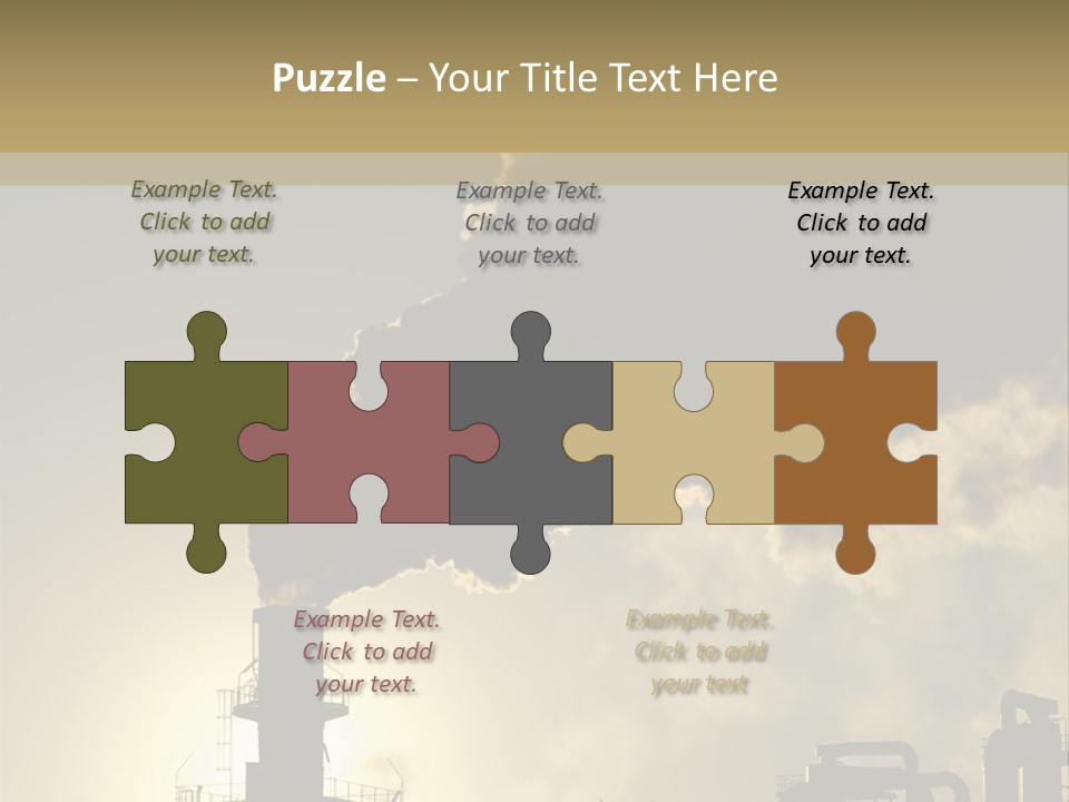 A Power Plant With Smoke Coming Out Of It PowerPoint Template