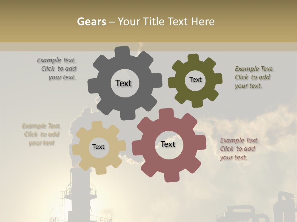 A Power Plant With Smoke Coming Out Of It PowerPoint Template