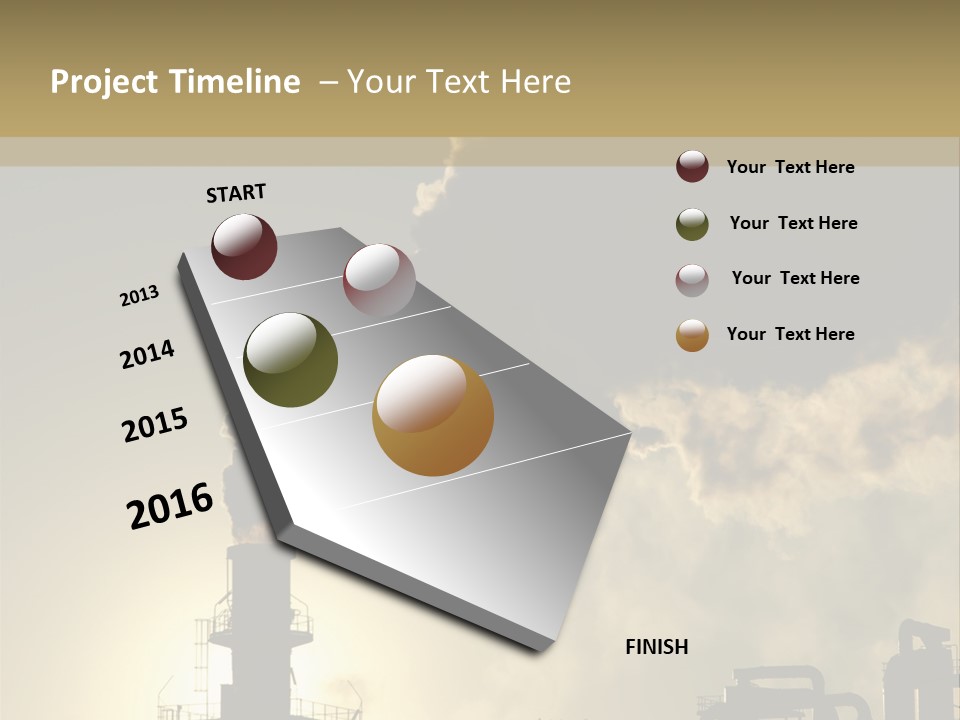 A Power Plant With Smoke Coming Out Of It PowerPoint Template