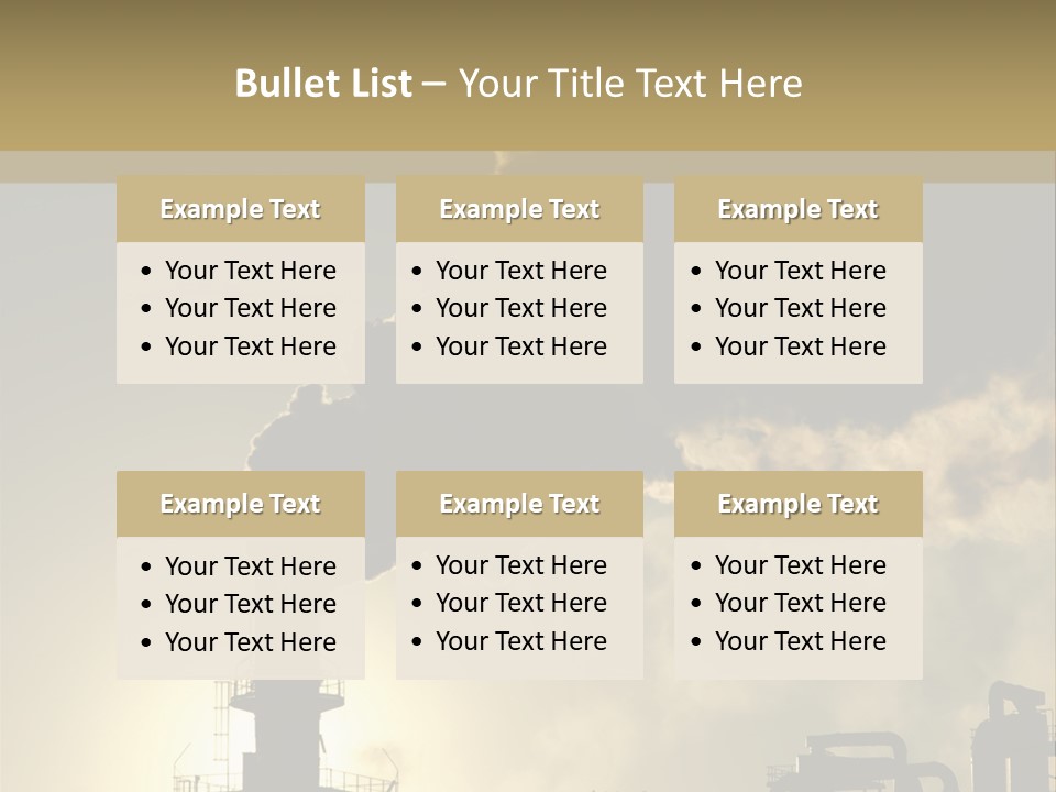 A Power Plant With Smoke Coming Out Of It PowerPoint Template