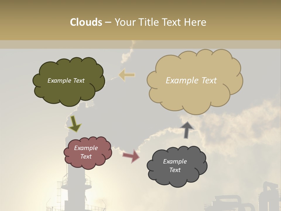 A Power Plant With Smoke Coming Out Of It PowerPoint Template