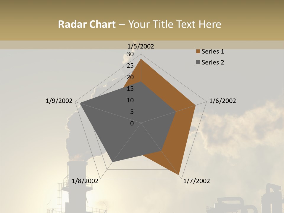 A Power Plant With Smoke Coming Out Of It PowerPoint Template