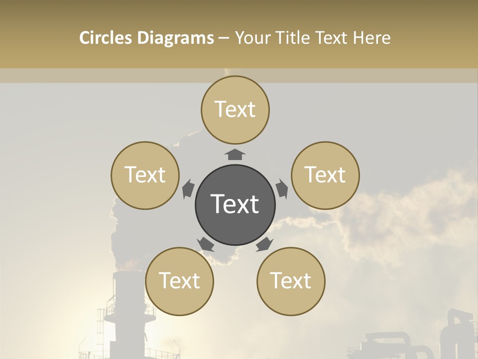 A Power Plant With Smoke Coming Out Of It PowerPoint Template