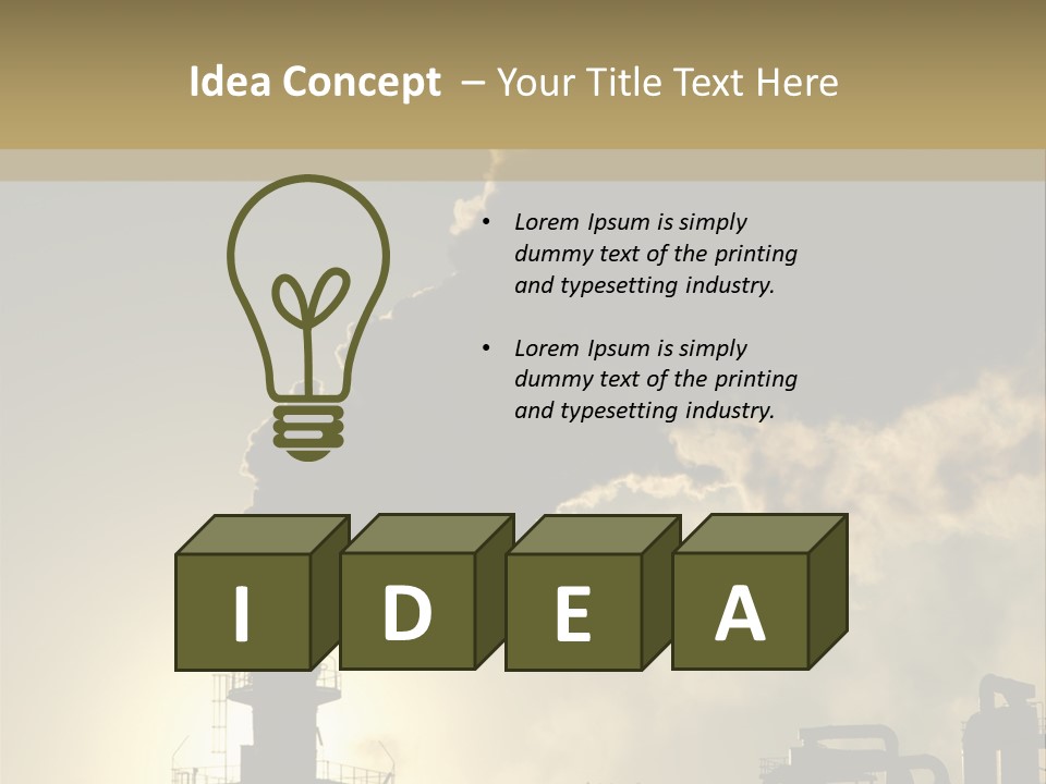 A Power Plant With Smoke Coming Out Of It PowerPoint Template