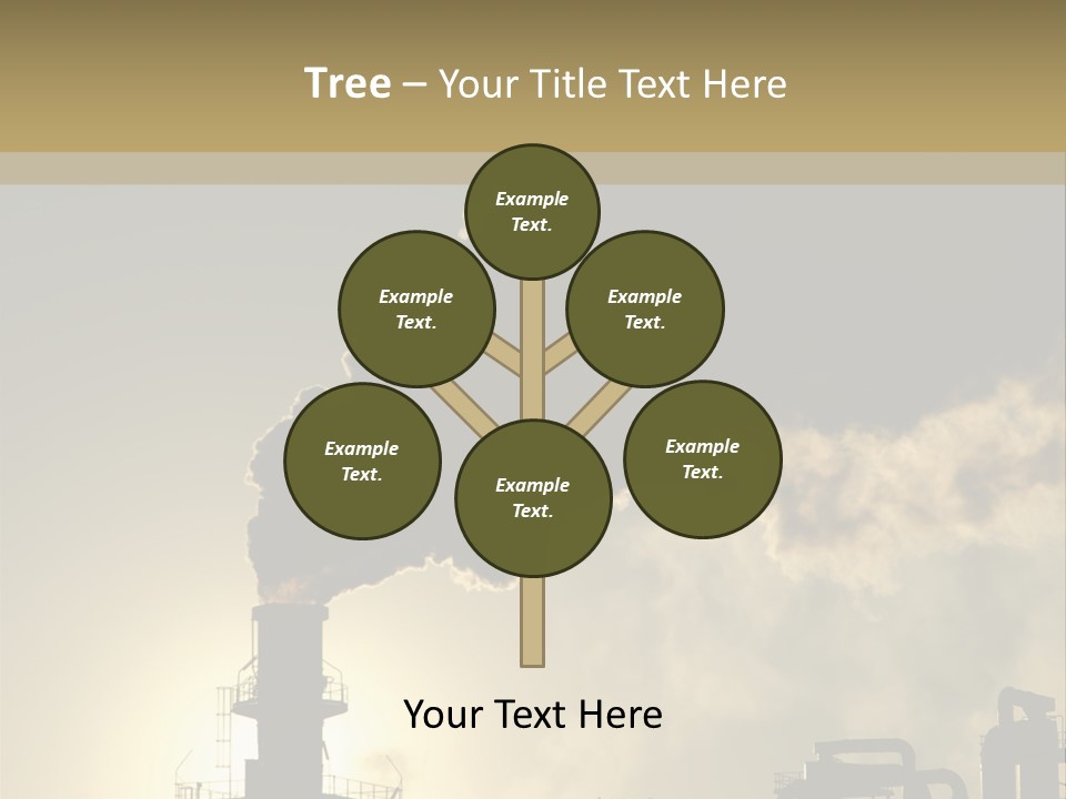 A Power Plant With Smoke Coming Out Of It PowerPoint Template