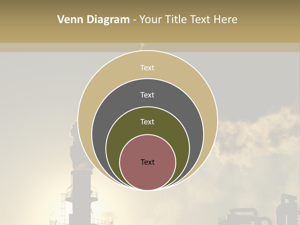 A Power Plant With Smoke Coming Out Of It PowerPoint Template