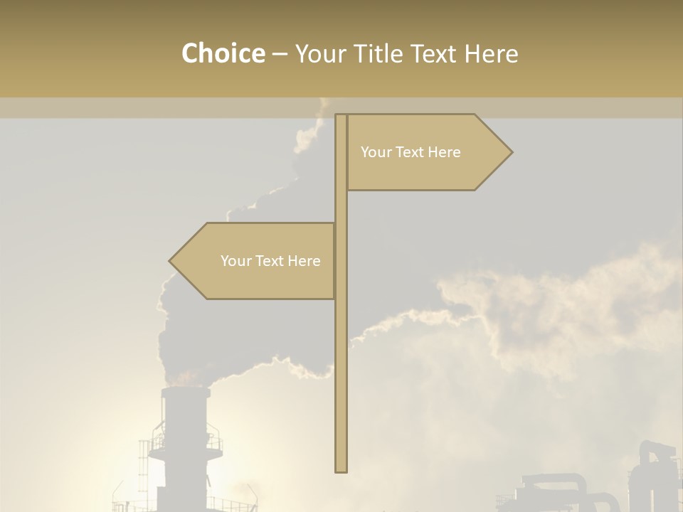 A Power Plant With Smoke Coming Out Of It PowerPoint Template