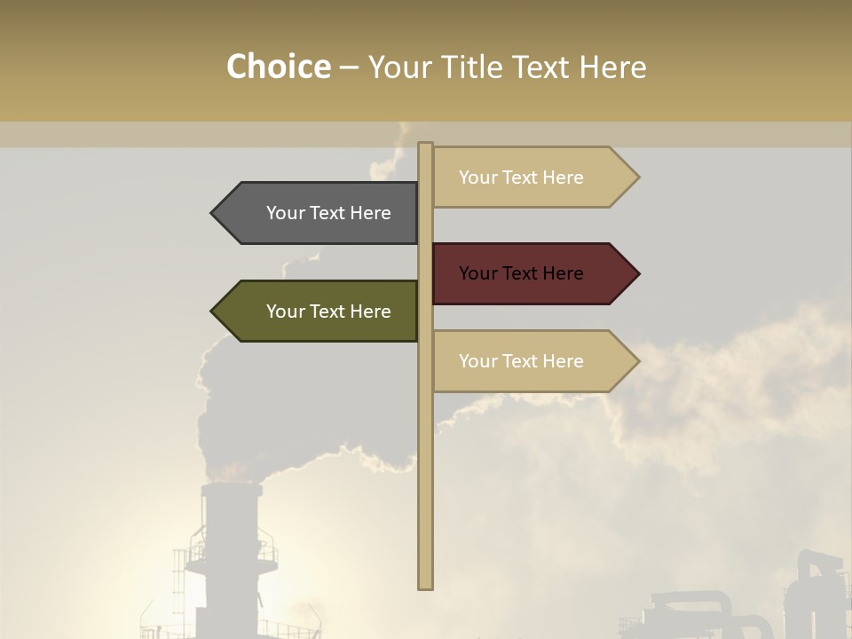 A Power Plant With Smoke Coming Out Of It PowerPoint Template