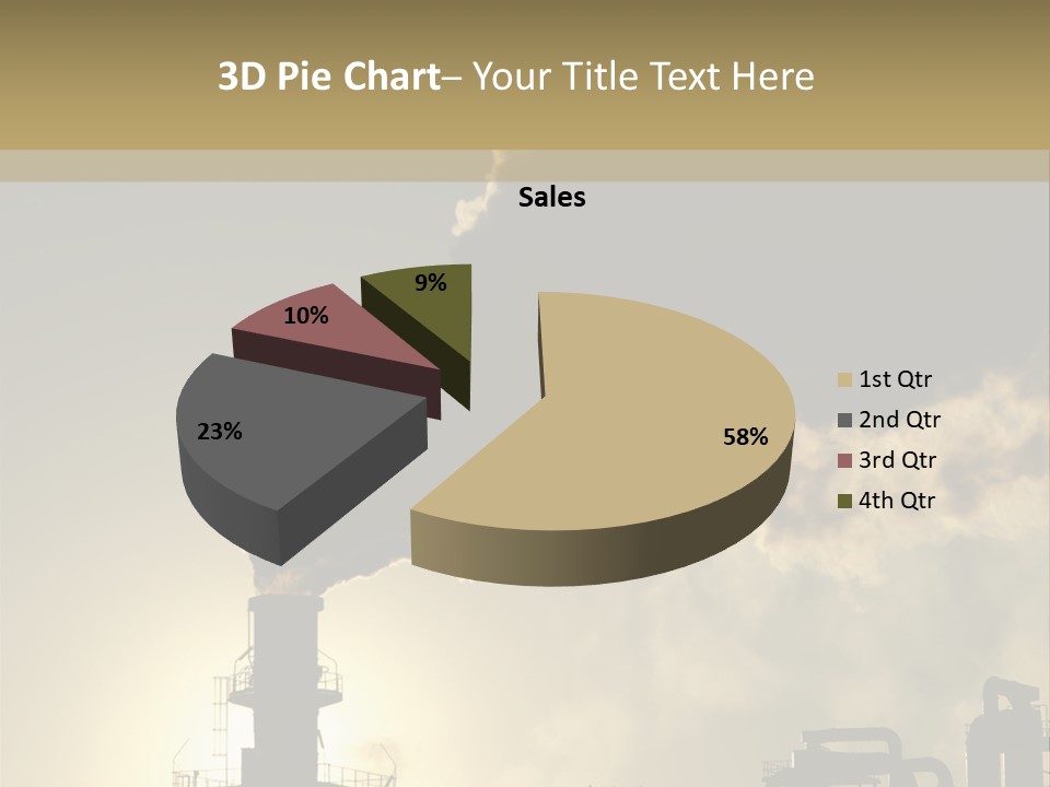 A Power Plant With Smoke Coming Out Of It PowerPoint Template