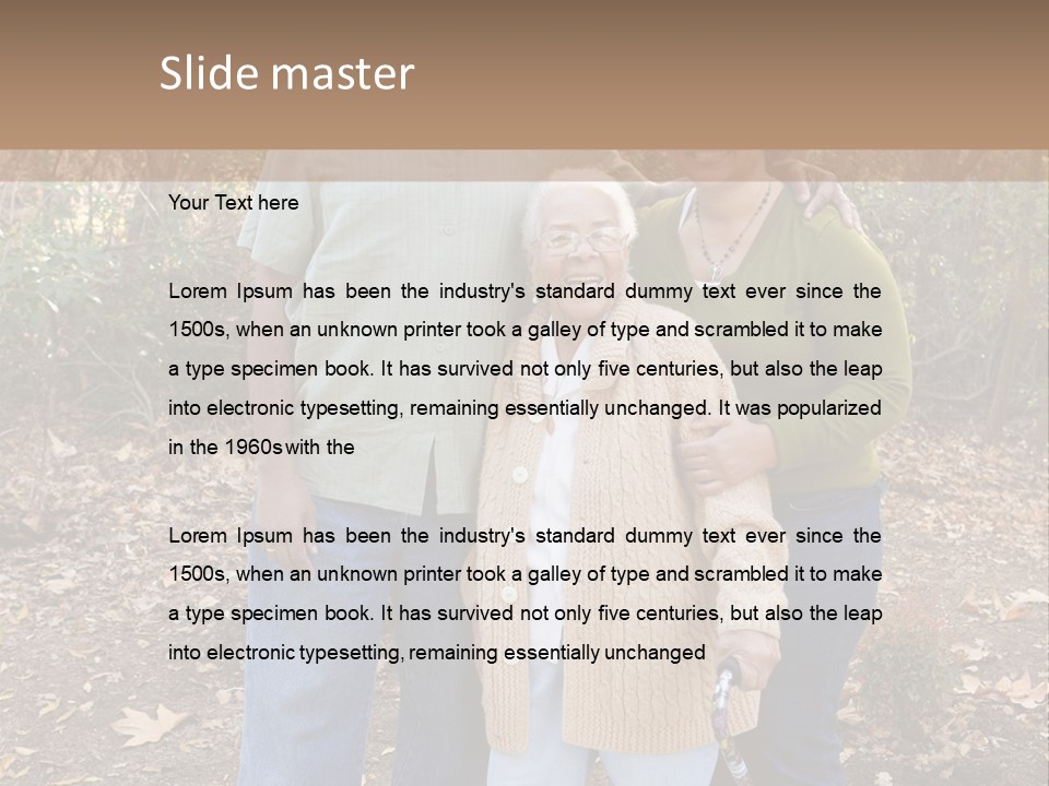 Aged Healthy Matriarch PowerPoint Template