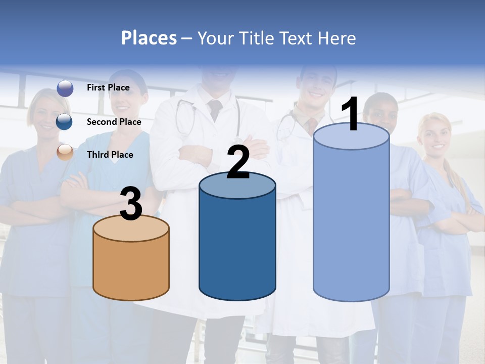 A Group Of Doctors Standing In A Hospital PowerPoint Template