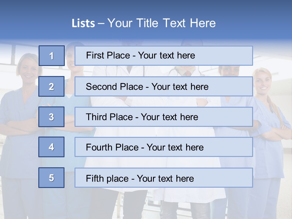 A Group Of Doctors Standing In A Hospital PowerPoint Template