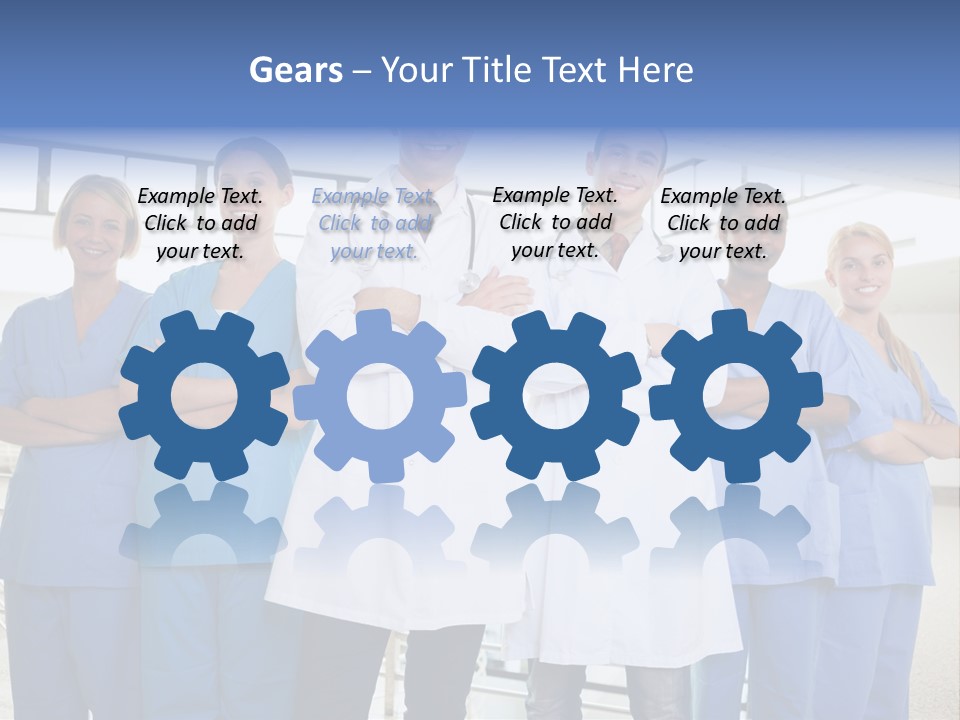 A Group Of Doctors Standing In A Hospital PowerPoint Template