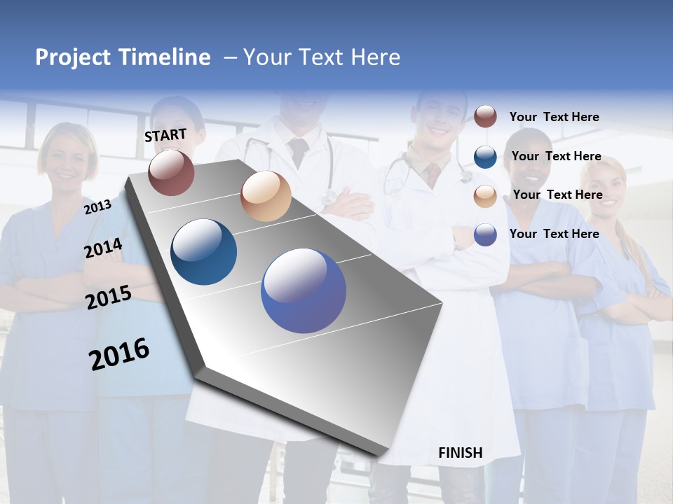 A Group Of Doctors Standing In A Hospital PowerPoint Template