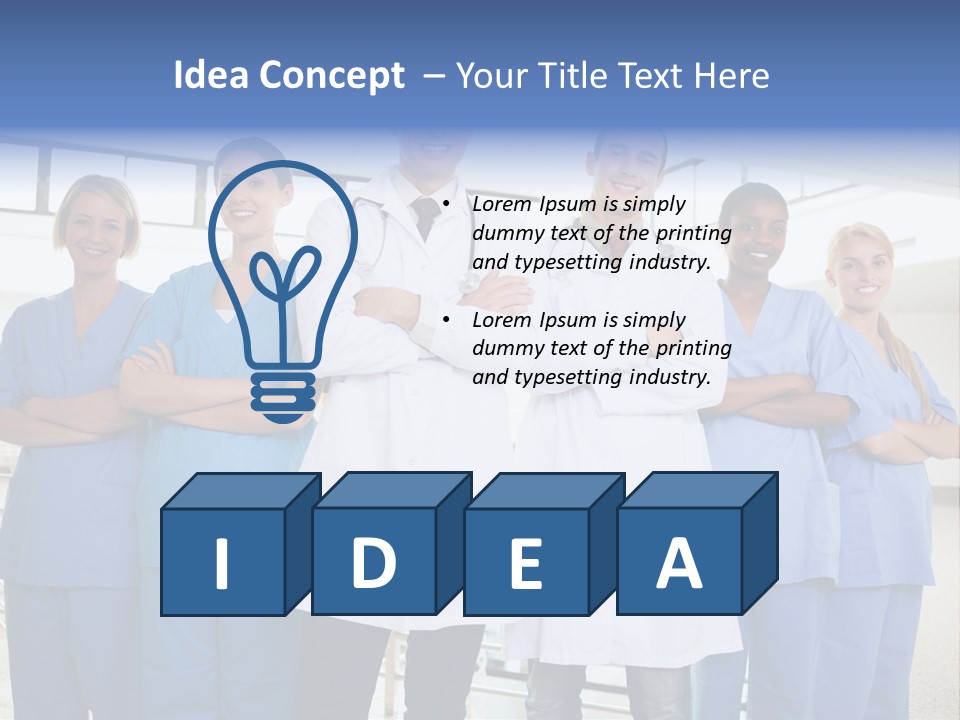 A Group Of Doctors Standing In A Hospital PowerPoint Template