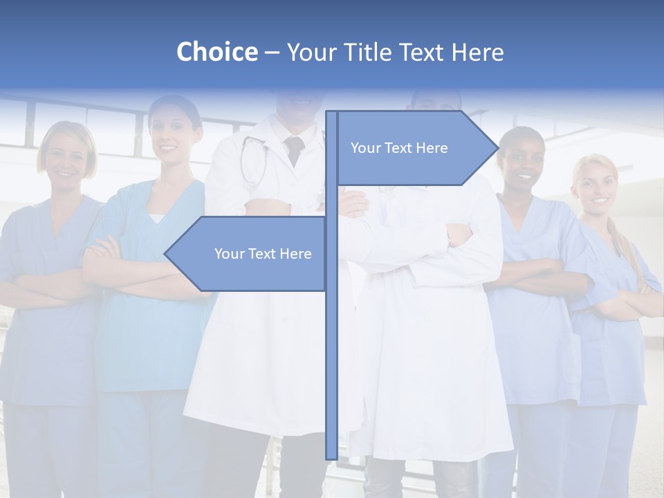 A Group Of Doctors Standing In A Hospital PowerPoint Template