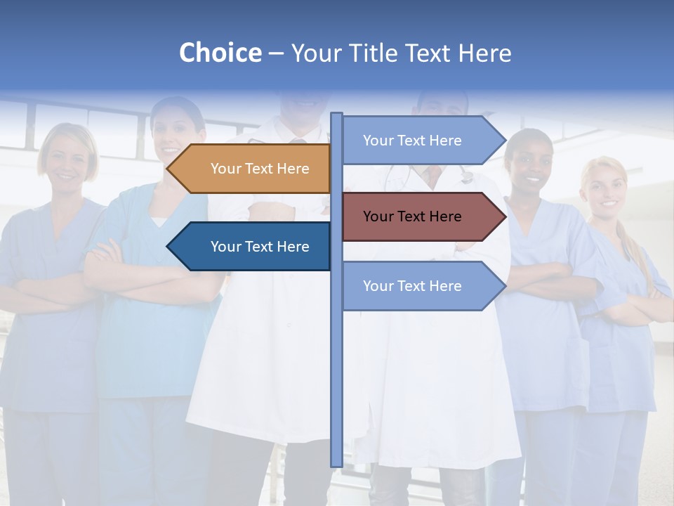 A Group Of Doctors Standing In A Hospital PowerPoint Template
