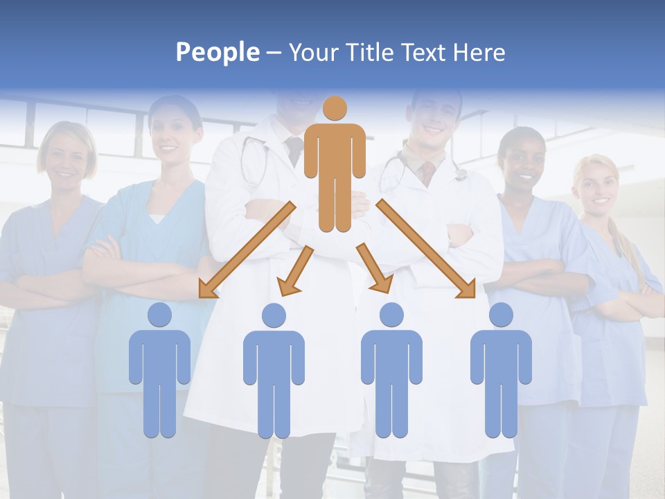 A Group Of Doctors Standing In A Hospital PowerPoint Template