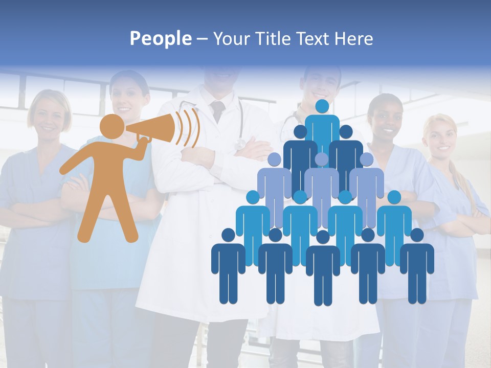 A Group Of Doctors Standing In A Hospital PowerPoint Template